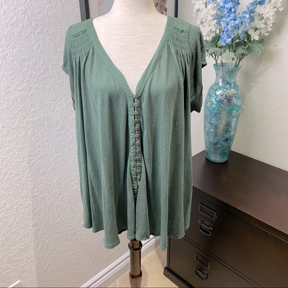 Free people button front top